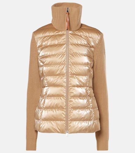 Down-paneled virgin wool cardigan - Moncler - Modalova