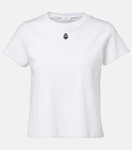 Camiseta cropped Skull de jersey de algodón - McQueen - Modalova