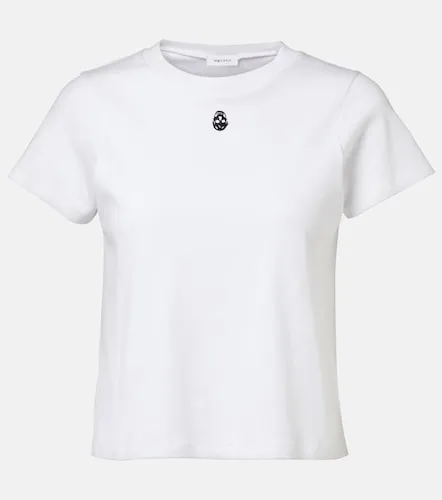 Camiseta cropped Skull de jersey de algodón - McQueen - Modalova