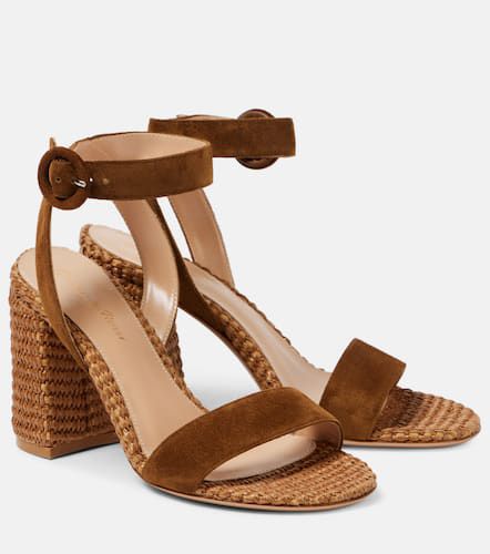 Sue 85 suede-trimmed sandals - Gianvito Rossi - Modalova