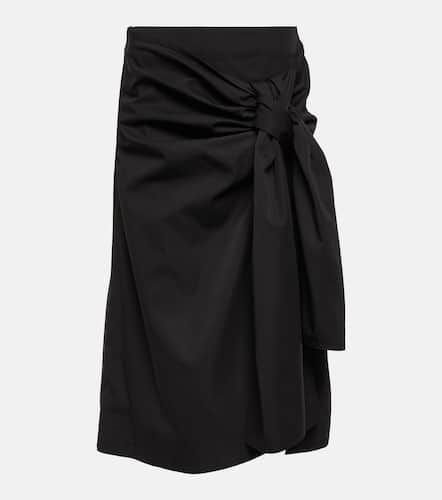 Gathered cotton and silk midi skirt - Bottega Veneta - Modalova