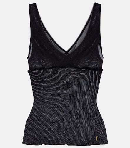 Top de satén de seda festoneado - Saint Laurent - Modalova