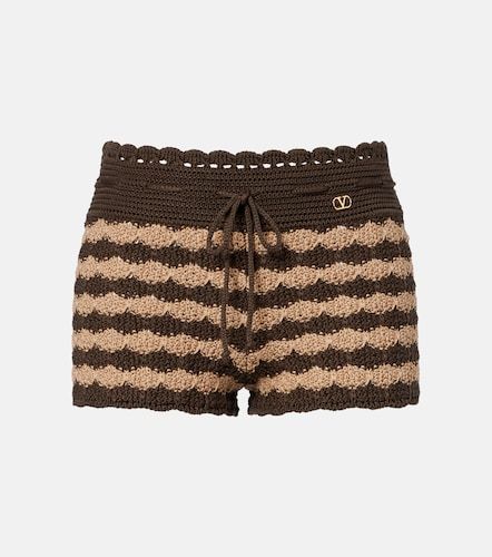 Shorts de punto de algodón a rayas - Valentino - Modalova