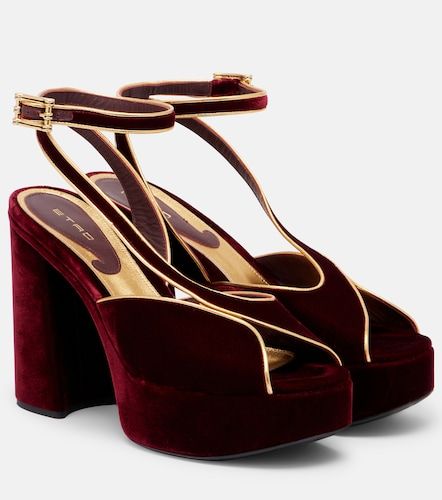 Sandali 120 in velluto con plateau - Etro - Modalova