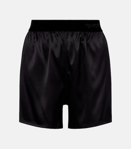 Tom Ford Shorts in seta a vita alta - Tom Ford - Modalova