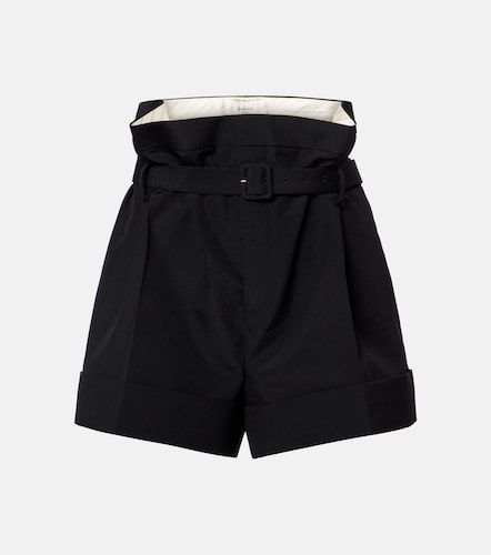 Belted mohair and wool shorts - Saint Laurent - Modalova