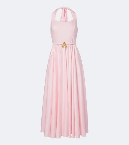 Vestido midi de popelín de algodón plisado - Oscar de la Renta - Modalova