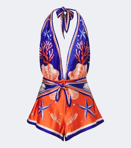 Ledda printed silk-blend romper - Retrofete - Modalova