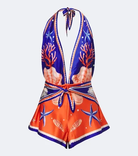 Ledda printed silk-blend romper - Retrofete - Modalova