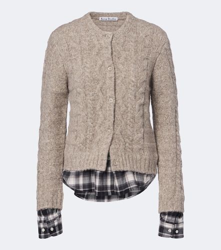 Layered alpaca, yak and wool-blend cardigan - Acne Studios - Modalova