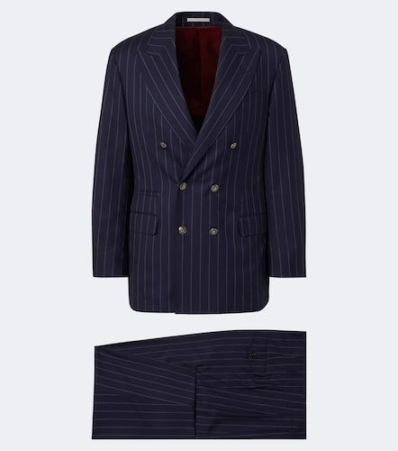 Blazer in gessato di lana - Brunello Cucinelli - Modalova