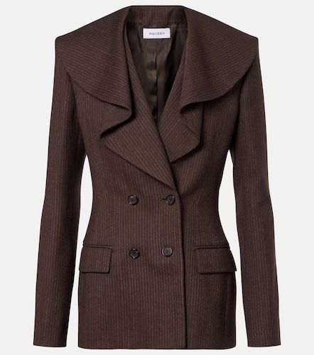 McQueen Blazer in lana a righe - McQueen - Modalova