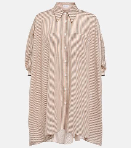 Striped cotton and silk-blend shirt - Brunello Cucinelli - Modalova