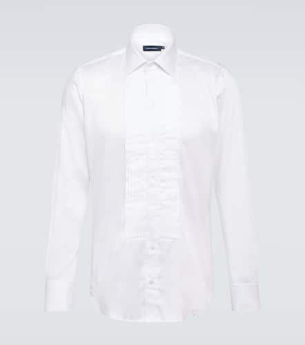 Cotton-blend poplin tuxedo shirt - Thom Sweeney - Modalova