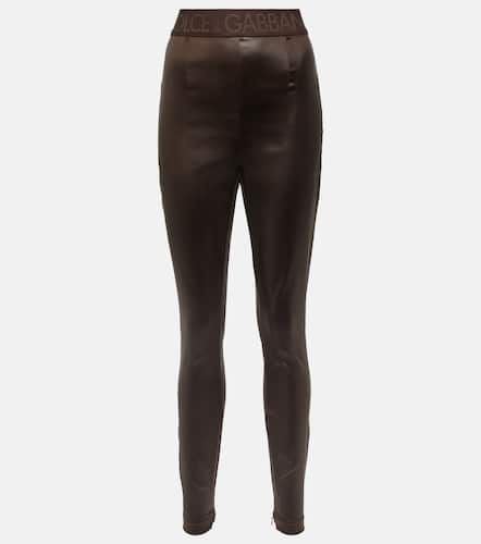 High-rise vinyl leggings - Dolce&Gabbana - Modalova