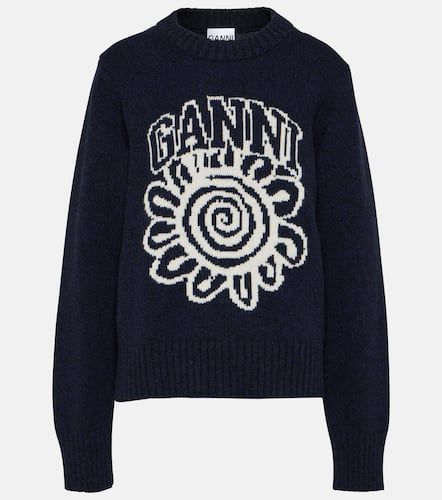 Ganni Logo wool-blend sweater - Ganni - Modalova