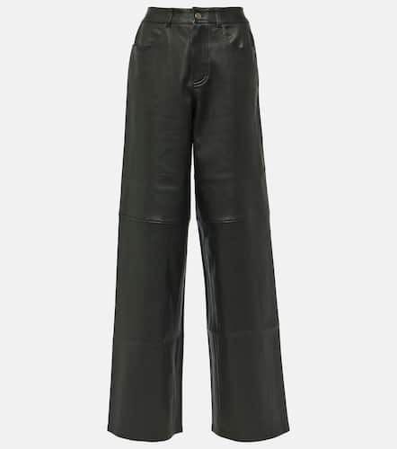 High-rise leather wide-leg pants - Stouls - Modalova