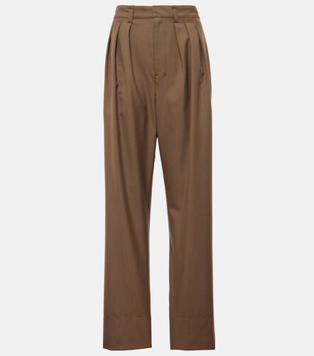 High-rise wool-blend straight pants - Lemaire - Modalova