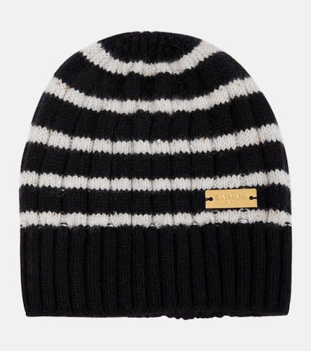 Balmain Striped cashmere beanie hat - Balmain - Modalova