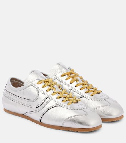 Metallic leather sneakers - Dries Van Noten - Modalova