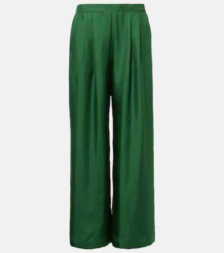 Isola silk twill wide-leg pants - Asceno - Modalova