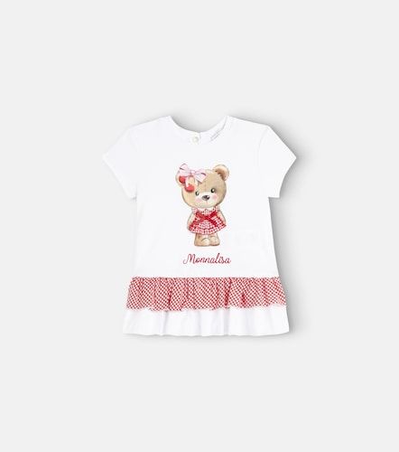 Bebé - camiseta de algodón estampada con volantes - Monnalisa - Modalova