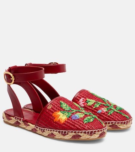 Bribri raffia and leather espadrilles - Valentino Garavani - Modalova