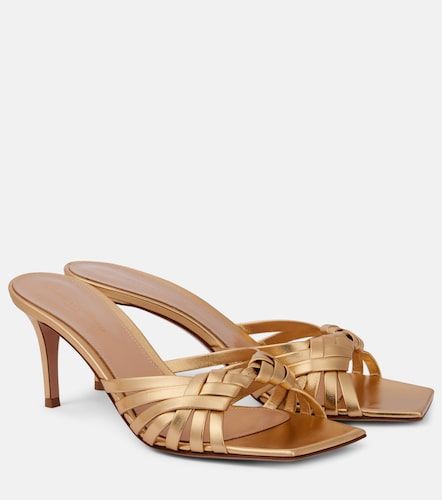 Woven metallic leather mules - Gianvito Rossi - Modalova