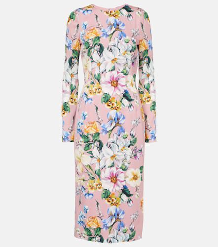 Floral silk-blend midi dress - Dolce&Gabbana - Modalova