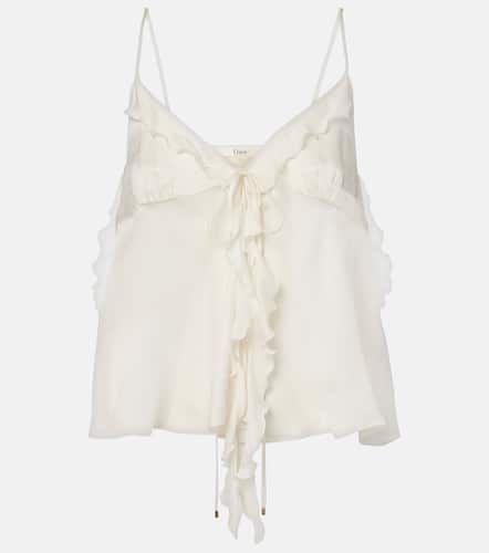 ChloÃ© Ruffled silk charmeuse top - Chloe - Modalova