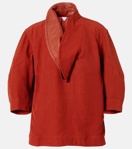 Leather-trimmed blouse - Bottega Veneta - Modalova