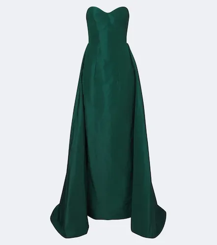 Draped strapless silk bustier gown - Monique Lhuillier - Modalova