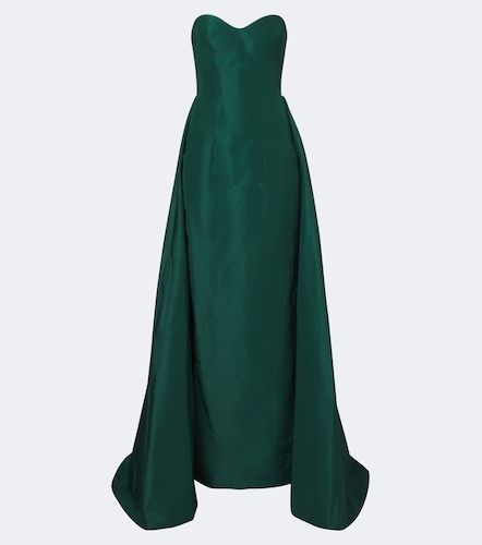 Vestido bustier de seda drapeado - Monique Lhuillier - Modalova