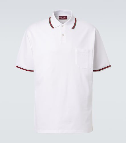 Polo Web Stripe in piqué di misto cotone - Gucci - Modalova