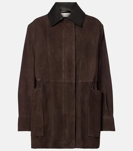 Grange leather-trimmed suede jacket - Nour Hammour - Modalova