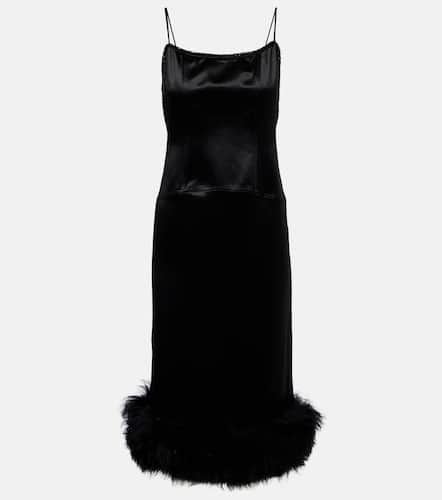 Robe en satin et shearling - Jacques Wei - Modalova