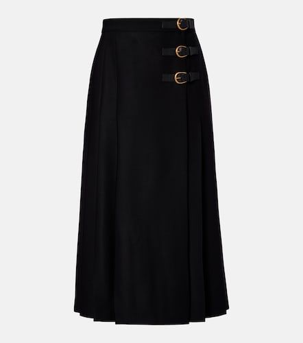 Pleated virgin wool midi skirt - Chloe - Modalova