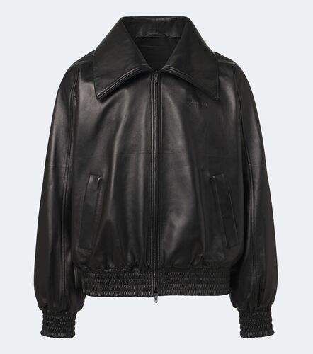 Balenciaga Bomber in pelle con logo - Balenciaga - Modalova
