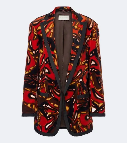 Blazer en mezcla de algodón estampado - Dries Van Noten - Modalova
