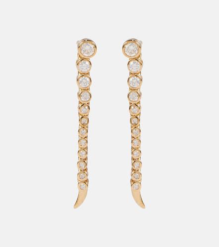 Short Continuum 14kt yellow drop earrings with diamonds - Ondyn - Modalova