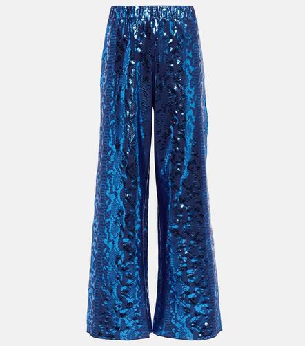 OsÃ©ree Metallic snake-print wide-leg pants - Oseree - Modalova