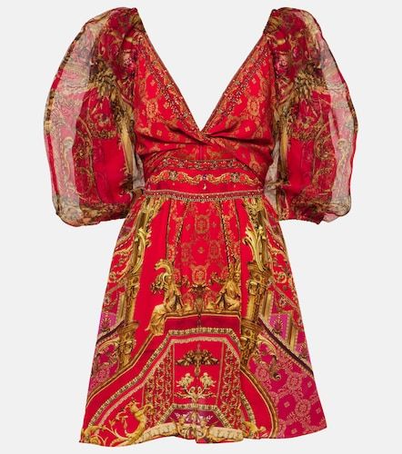 Vestido corto de seda estampado - Camilla - Modalova
