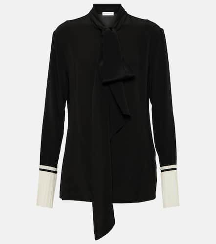 Bow tie-neck silk crêpe blouse - Victoria Beckham - Modalova