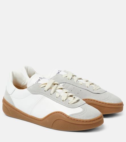 Suede-trimmed leather sneakers - Acne Studios - Modalova