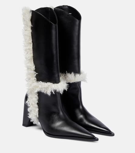 Bridge faux shearling-trimmed knee-high boots - Coperni - Modalova