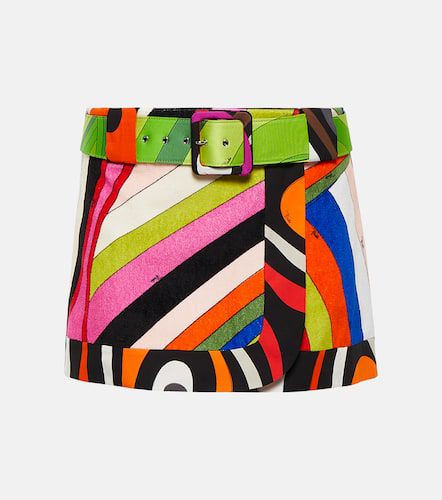 Minifalda wrap de algodón con motivo - Pucci - Modalova