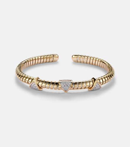 Trisolina 3 Station 18kt cuff bracelet with diamonds - Marina B - Modalova