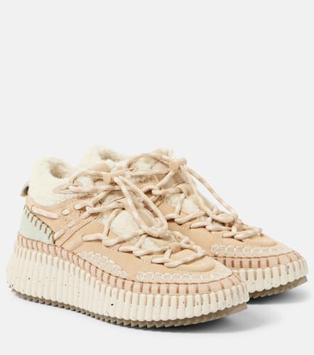 ChloÃ© Nama shearling-lined suede sneakers - Chloe - Modalova