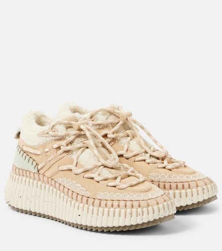Nama shearling-lined suede sneakers - Chloe - Modalova