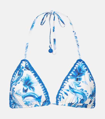 Printed triangle bikini top - Farm Rio - Modalova